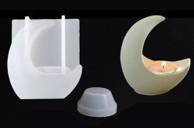 Molde silicona porta vela media luna